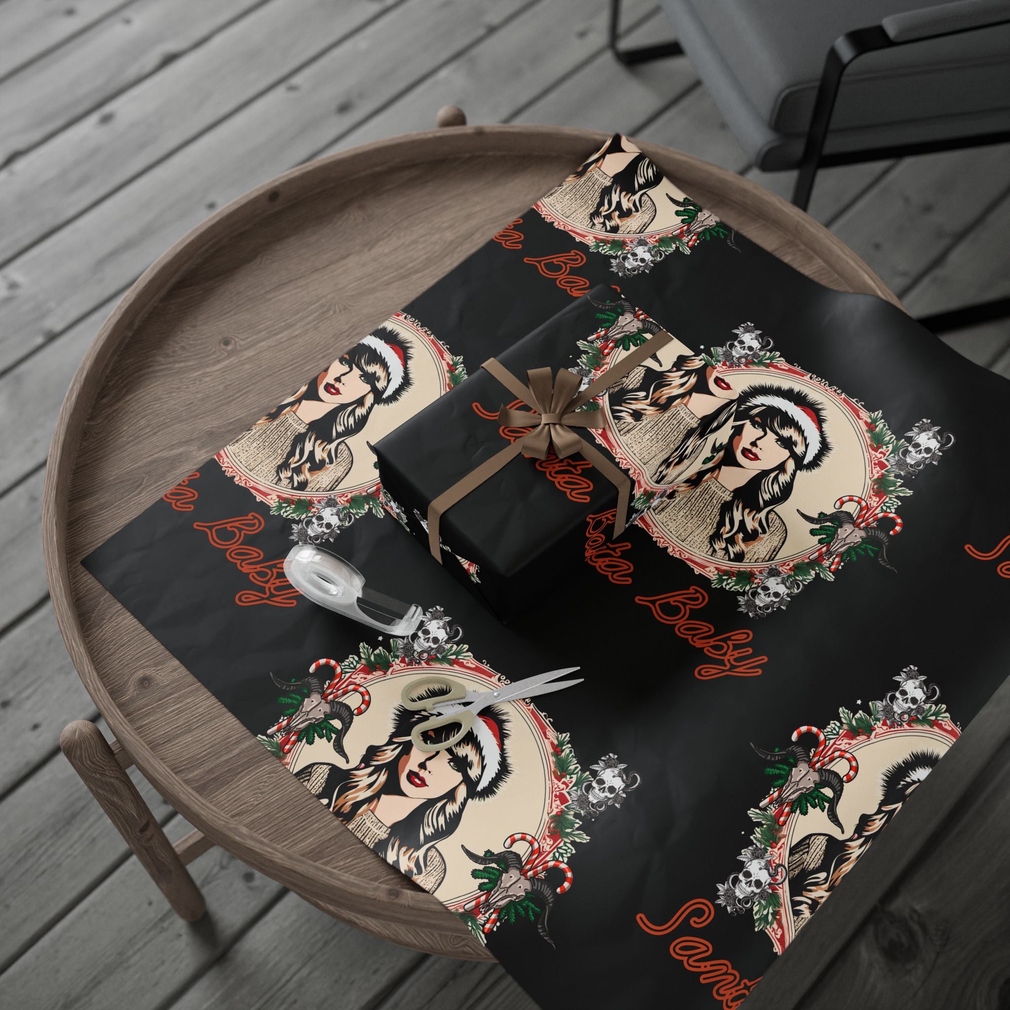 Wrapping Paper - Gothic Taylor Santa Baby Design