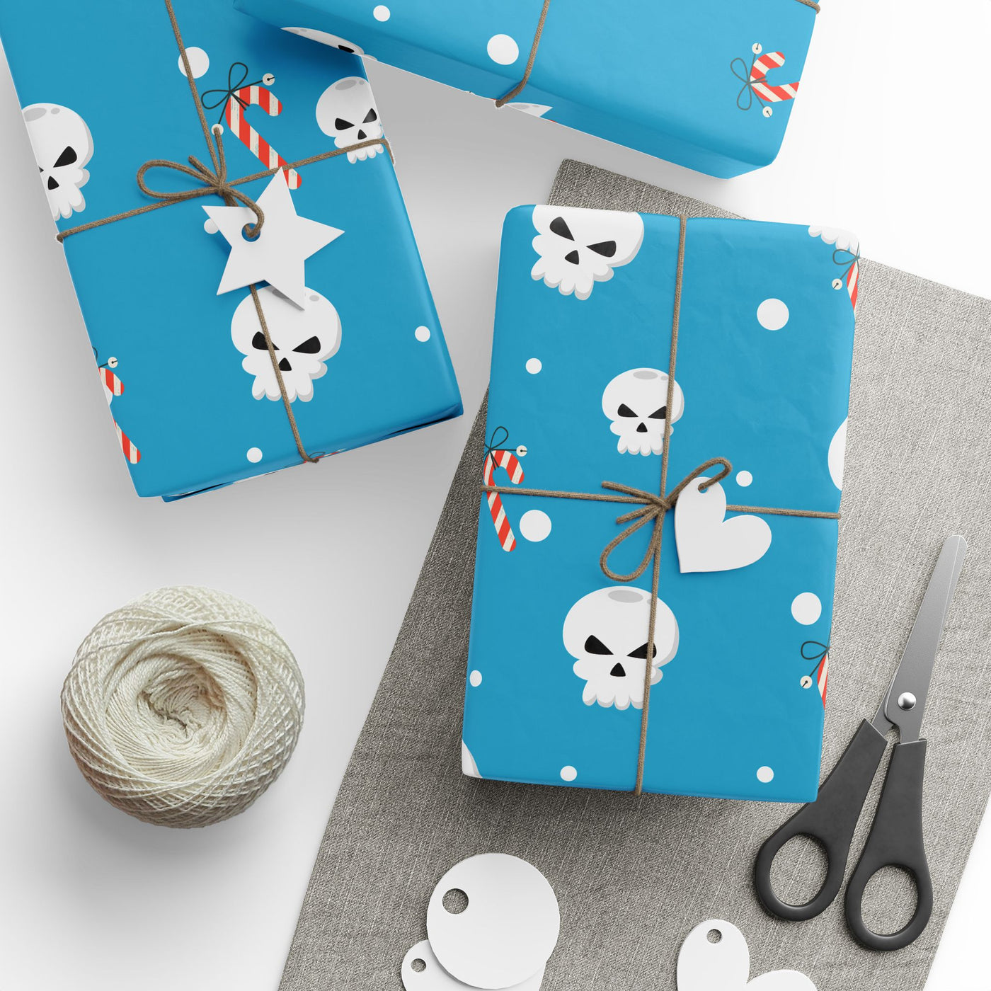 Skull and Candy Cane Wrapping Paper