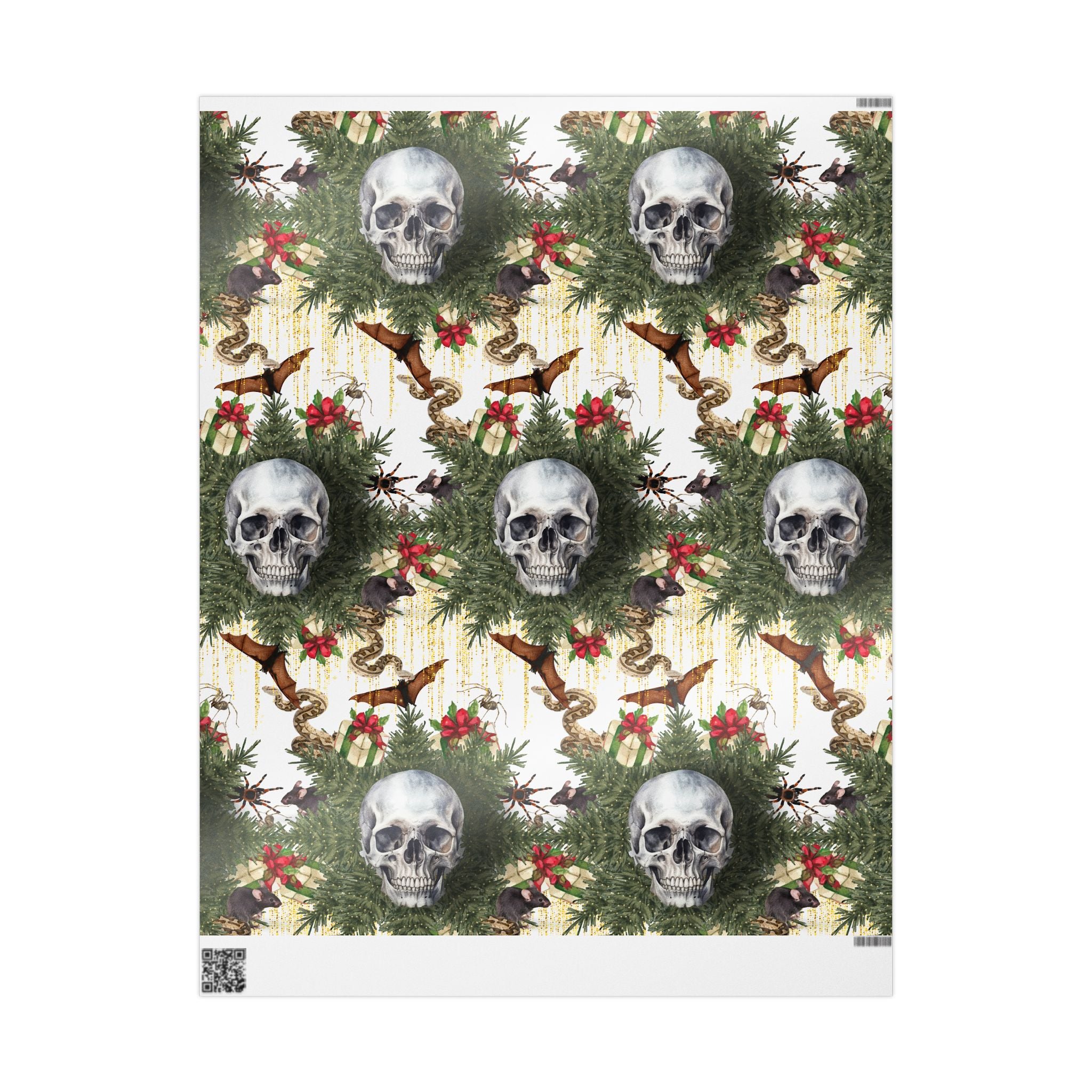 Holiday Bat Snake Skull Wrapping Paper