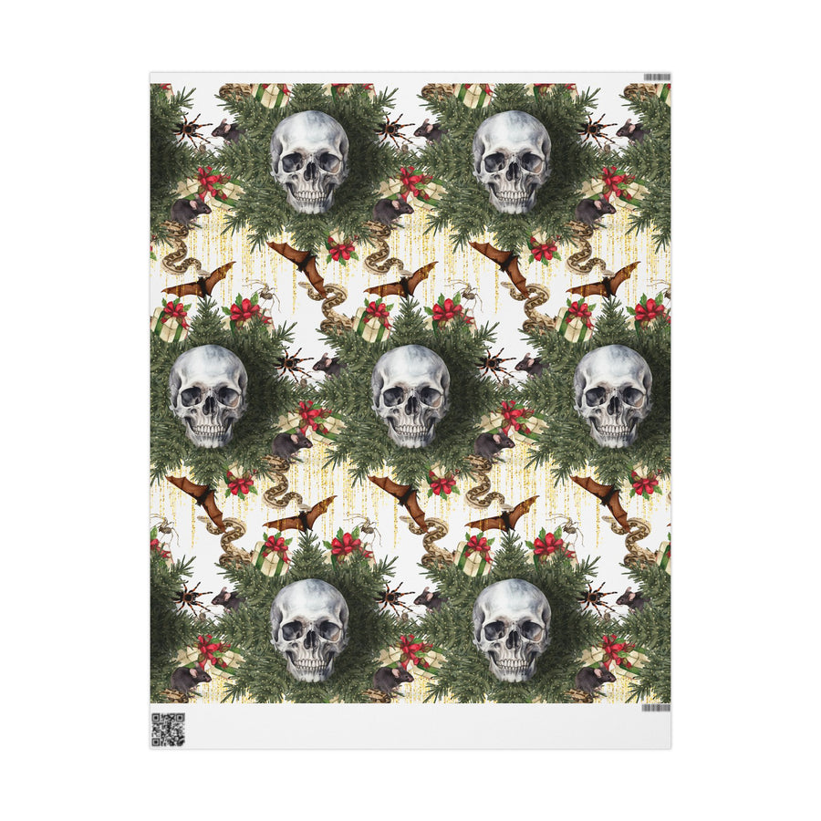 Holiday Bat Snake Skull Wrapping Paper