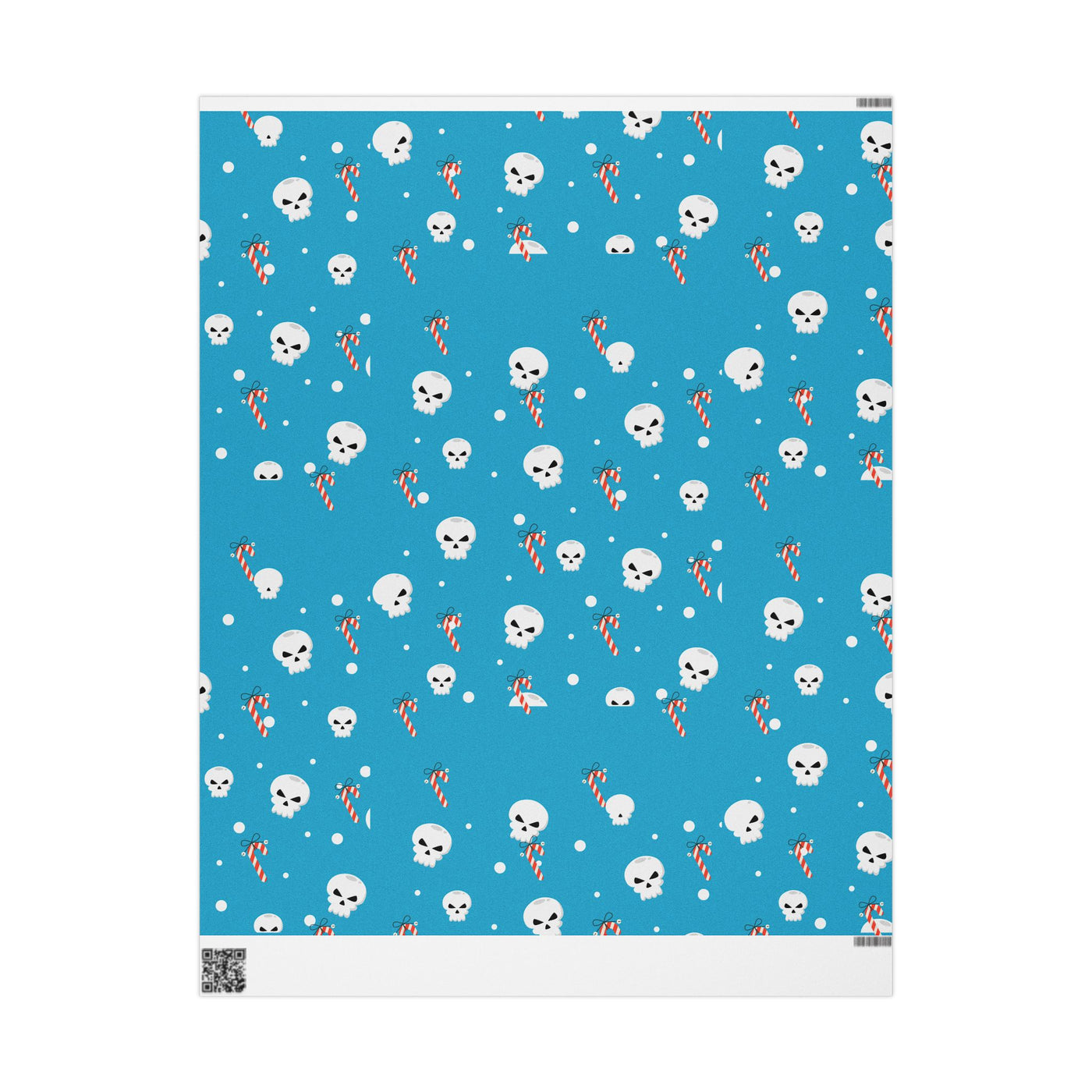 Skull and Candy Cane Wrapping Paper