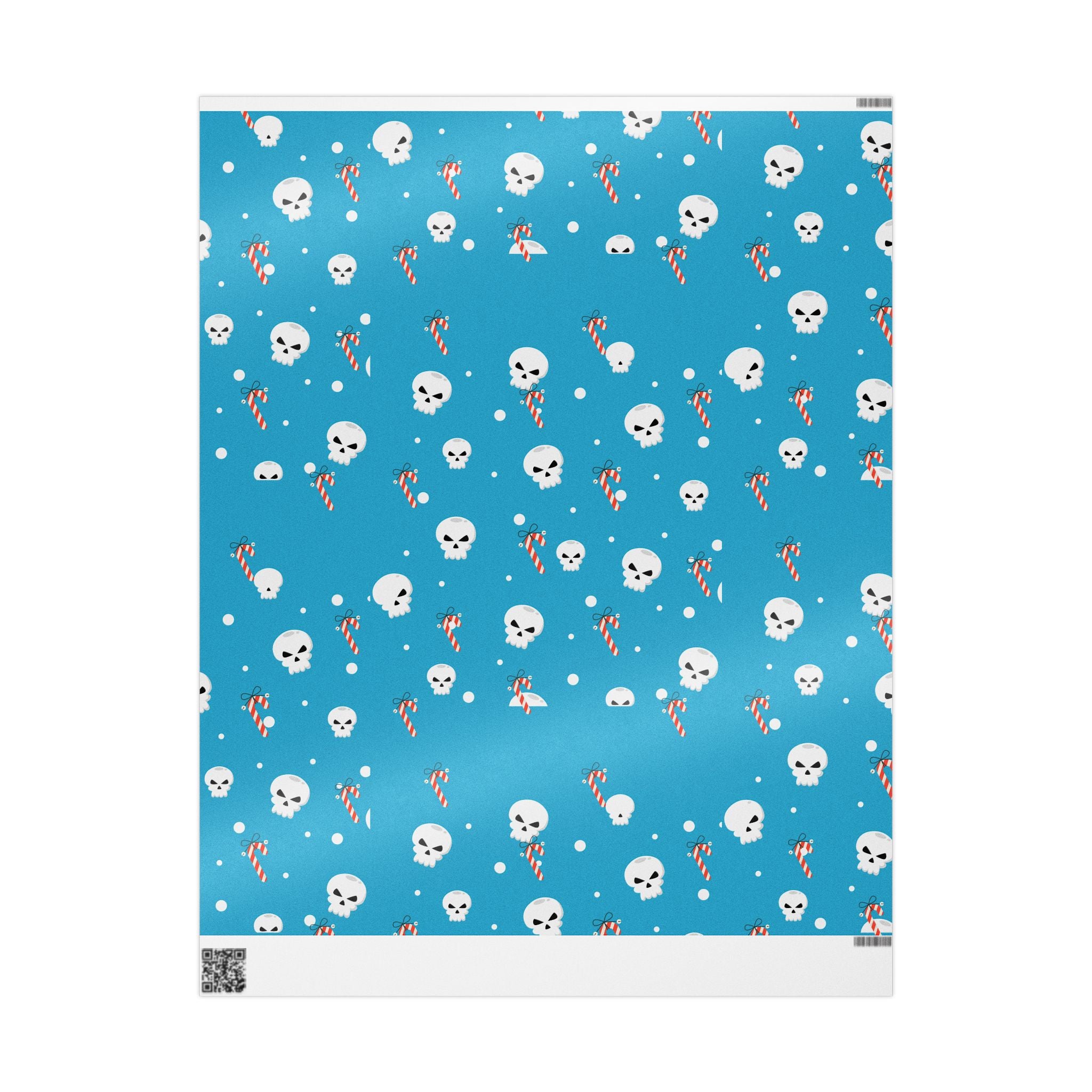 Skull and Candy Cane Wrapping Paper