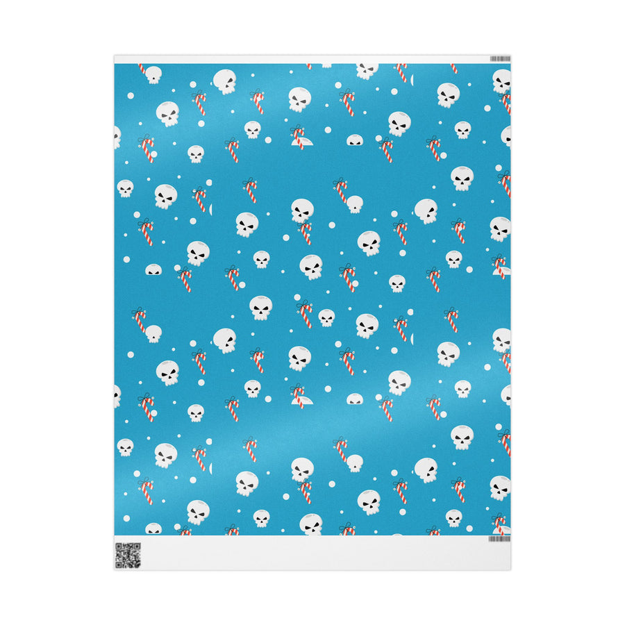 Skull and Candy Cane Wrapping Paper