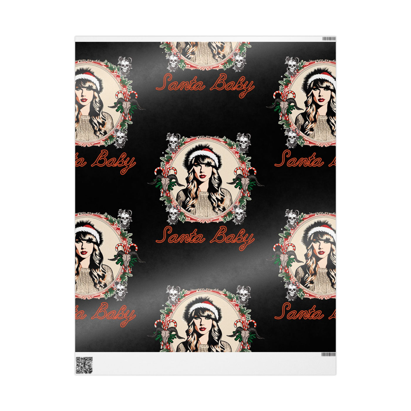 Wrapping Paper - Gothic Taylor Santa Baby Design