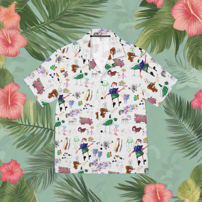 Hawaiian shirt with kids art